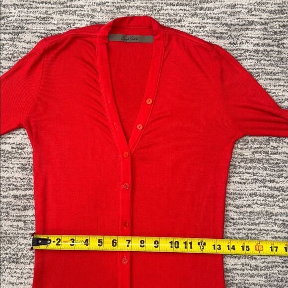 New Enza Costa Blood Orange Silk/Viscose Ribbed Cardigan MidiDress Small Revolve - Picture 9 of 13
